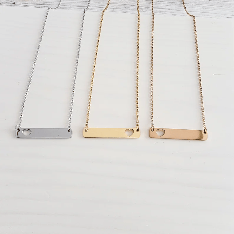 🩷Flat Bar Heart Necklace🩷